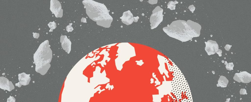 Space debris orbiting Earth